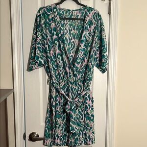 Floral like Leopard Print Wrap jumper